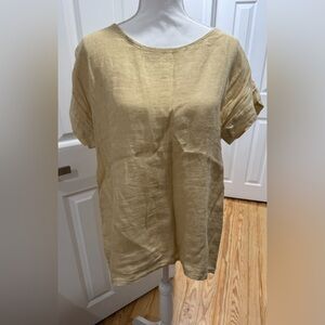 Terzo Millennio Women's Beige Linen Tunic Top